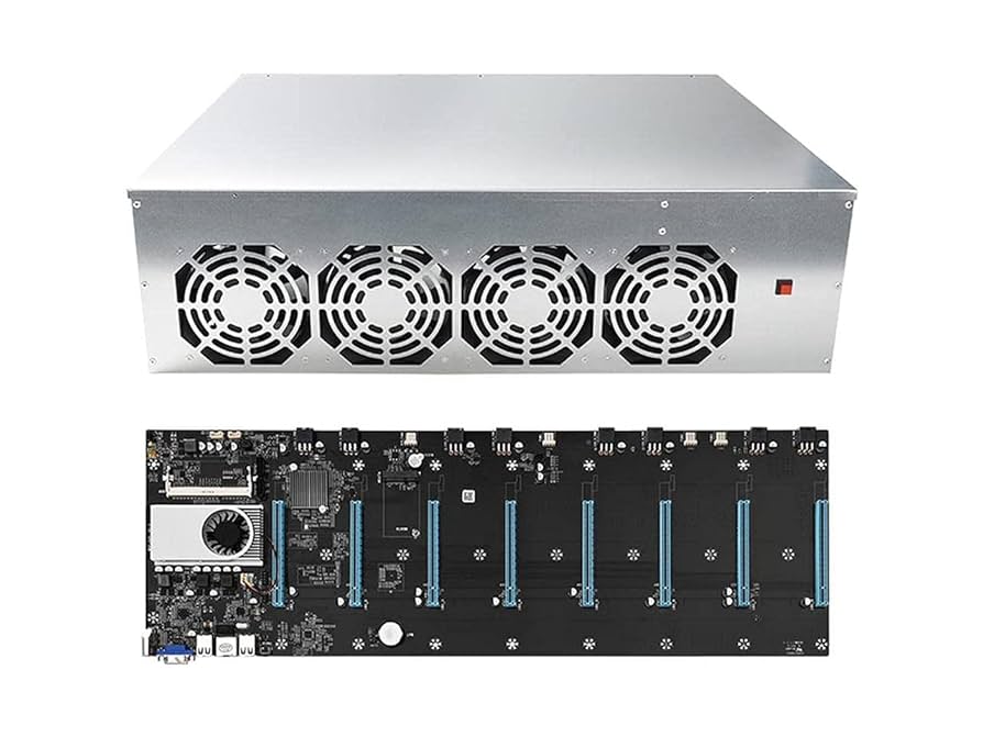 マザーボード BTC-S37 Mining Rig Case 7 GPU Miner Rig Mining Motherboard S37 with 8GB RAM and 128GB SSD DDR3